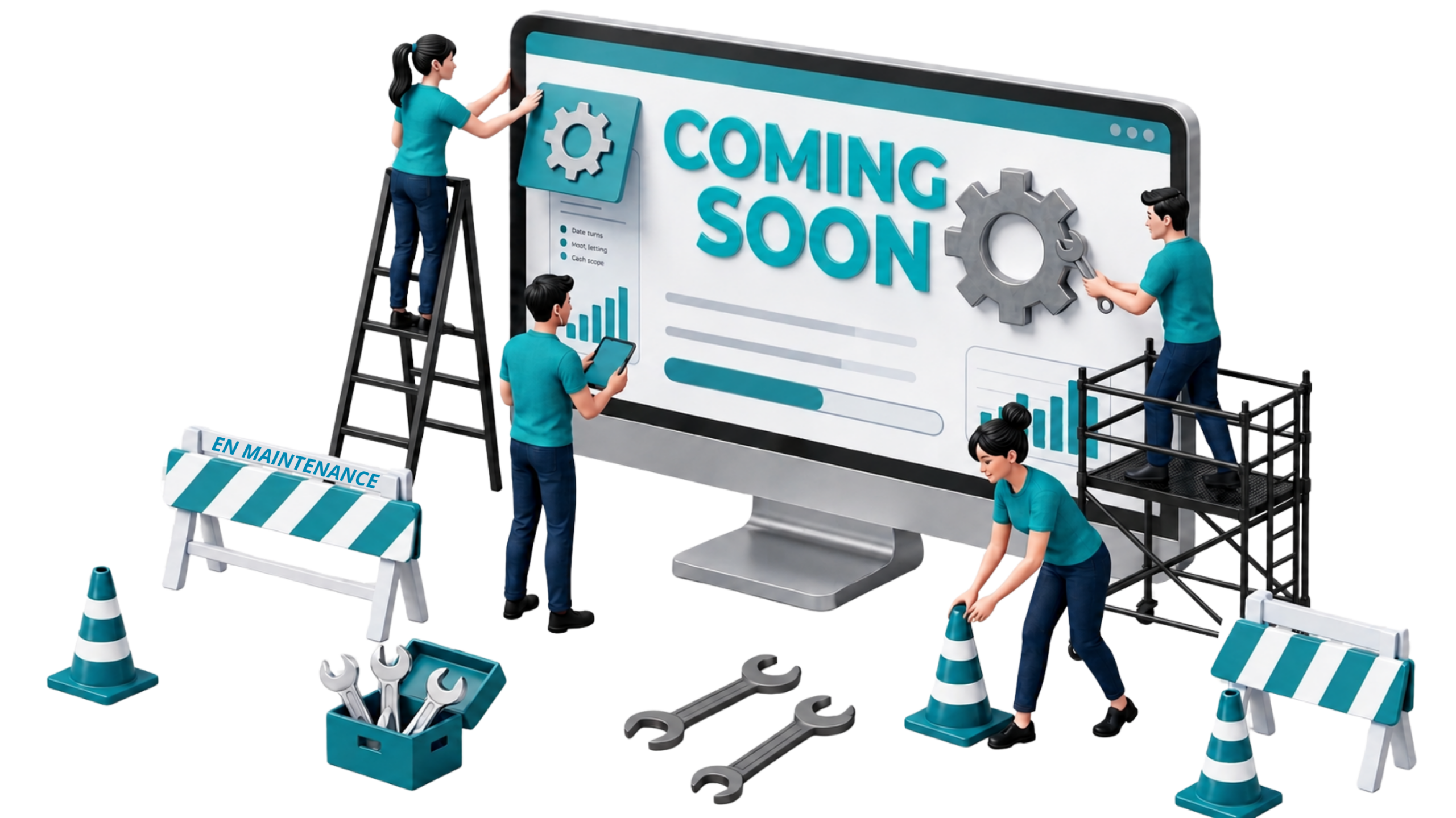 Illustration d’un site web en maintenance pour la COOPNUM